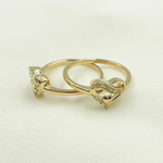 Load image into Gallery viewer, 14K Solid Gold Heart Diamond Ring.