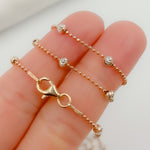 Load image into Gallery viewer, Rose Gold Plated and White Sterling Silver Satellite Necklace