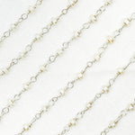 Load image into Gallery viewer, PRL51. White Freshwater Pearl 925 Sterling Silver Wire Chain
