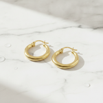 Load image into Gallery viewer, GER143. 14K Gold Chunky Textured Hollow Hoop