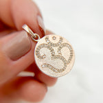 Load image into Gallery viewer, DP034. Diamond Sterling Silver OM Symbol Round Pendant