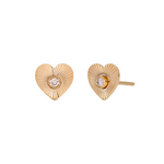 Load image into Gallery viewer, Shop Now 14K Solid Gold Diamond Heart Earrings