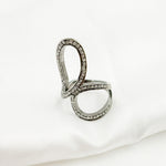 Load image into Gallery viewer, DR10. Diamond Black Rhodium Sterling Silver Organic Shape Ring