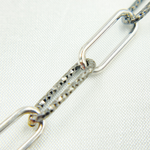 Load image into Gallery viewer, Black Rhodium and Sterling Silver smooth & Diamond Cut Paperclip Chains