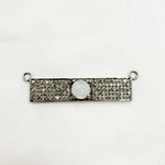 Load image into Gallery viewer, DC10. Silver Diamond and Gemstone Rectangle Connector