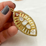 Load image into Gallery viewer, DP208. Diamond Sterling Silver Leaf Shape Pendant with Gemstone