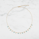 Load image into Gallery viewer, NFE72588TQ. 14K Solid Gold Diamond and Turquoise Necklace