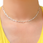 Load image into Gallery viewer, Buy Now Sterling Silver Diamond Cut Paperclip Necklace
