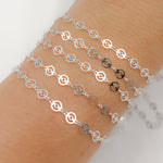 Load image into Gallery viewer, Sterling Silver Patterned Round Disc Link Chain