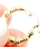 Load image into Gallery viewer, GER145. 14K Hollow Gold Textured Hoop Earrings