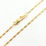 Load image into Gallery viewer, 14k Solid Yellow Gold Smooth Round Bars Link Chain