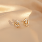 Load image into Gallery viewer, EFI54503. 14K Solid Gold Diamond Baguette Fancy Stud Earrings