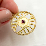 Load image into Gallery viewer, Sterling Silver Round Pendant with Gemstone