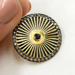 Load image into Gallery viewer, Buy Diamond Sterling Silver Round Enamel Pendant with Gemstone