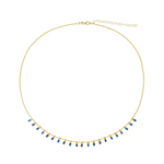 Load image into Gallery viewer, NFZ71948. 14K Solid Gold Diamond and Gemstone Dangle Rectangle Necklace