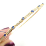 Load image into Gallery viewer, KG98. 14K Solid Gold Bangle with Diamonds and Stones