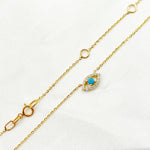 Load image into Gallery viewer, NT404404TQ. 14K Solid Gold Diamond and Gemstone Eye Necklace