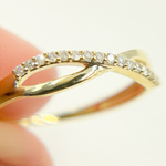 Load image into Gallery viewer, 14K Solid Gold Infinity Diamond Ring.