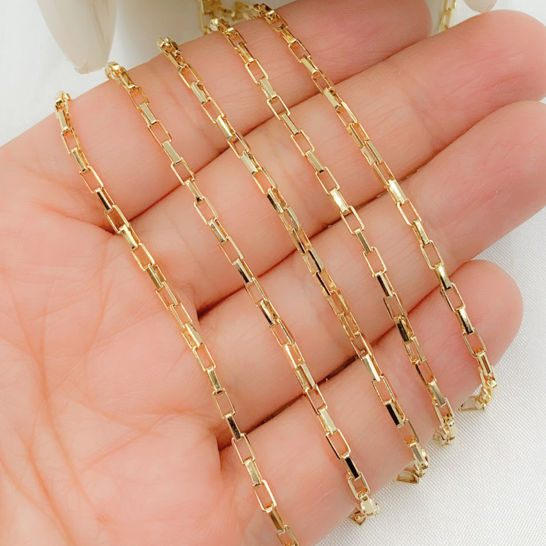 Y43GP.  Gold Plated Sterling Silver Box Chain