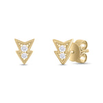 Load image into Gallery viewer, EFA54267. 14K Solid Gold Diamond Arrow Studs