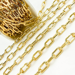 Load image into Gallery viewer, Gold Plated 925 Sterling Silver Smooth Hollow Paperclip Link Chains