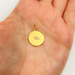 Load image into Gallery viewer, GDP176. 14K Solid Gold Charm. Circle Pendant with Diamonds
