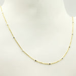 Load image into Gallery viewer, 14K Solid Yellow Gold with White Gold Cubes Satellite Chain