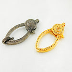 Load image into Gallery viewer, Diamond & Sterling Silver Oval Trigger Clasp