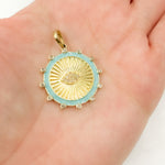 Load image into Gallery viewer, Diamond Sterling Silver Round Enamel Pendant