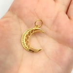 Load image into Gallery viewer, GDP243. 14K Solid Gold with Diamonds Moon Shape Charm