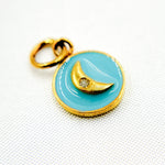 Load image into Gallery viewer, Diamond Sterling Silver Round Moon Enamel Charm