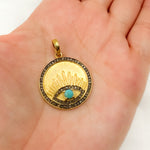 Load image into Gallery viewer, Sterling Silver Round Eye Pendant with Gemstone