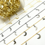 Load image into Gallery viewer, 306M. Crescent Moon Shape Dangle Wire Chain