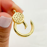 Load image into Gallery viewer, Diamond Gold Plated Sterling Silver Round Shape Trigger Clasp