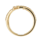 Load image into Gallery viewer, 14K Solid Gold Three Rows Fancy Diamond Ring