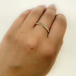 Load image into Gallery viewer, 14K Solid Gold Diamond & Emerald Ring.