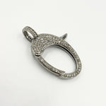 Load image into Gallery viewer, Diamond Sterling Silver Oval Trigger Clasp
