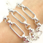 Load image into Gallery viewer, Sterling Silver Hollow Paperclip and Rolo Link Chain