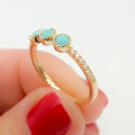 Load image into Gallery viewer, Buy Gold Diamond and Turquoise Band Ring