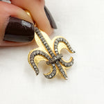 Load image into Gallery viewer, DP256. Diamond Sterling Silver Fleur De Lis Shape Pendant