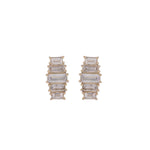 Load image into Gallery viewer, EFH54505. 14K Solid Gold Diamond Baguette Fancy Stud Earrings