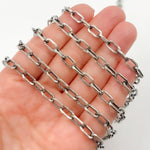 Load image into Gallery viewer, Silver Flat Paperclip Chain