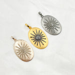 Load image into Gallery viewer, Diamond Sterling Silver Oval Star Pendant