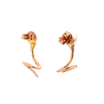 Load image into Gallery viewer, Solid Rose Gold Diamond and Ruby Snake Studs