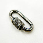 Load image into Gallery viewer, DC662. Diamond & Sterling Silver Oval Carabiner Clasp