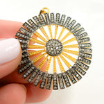 Load image into Gallery viewer, DP099. Diamond Sterling Silver Fancy Sun Pendant