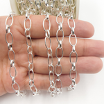 Load image into Gallery viewer, Sterling Silver Oval Long and Short Link Chain