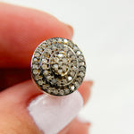 Load image into Gallery viewer, DE038. Pave Diamond Diamond Silver Oval Studs