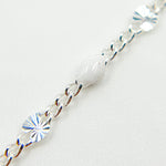Load image into Gallery viewer, Sterling Silver White Color Enamel  Marina Link Chain