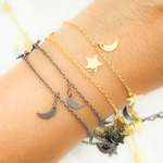 Load image into Gallery viewer, 307SM. Star & Moon Shapes Dangle Wire Chain